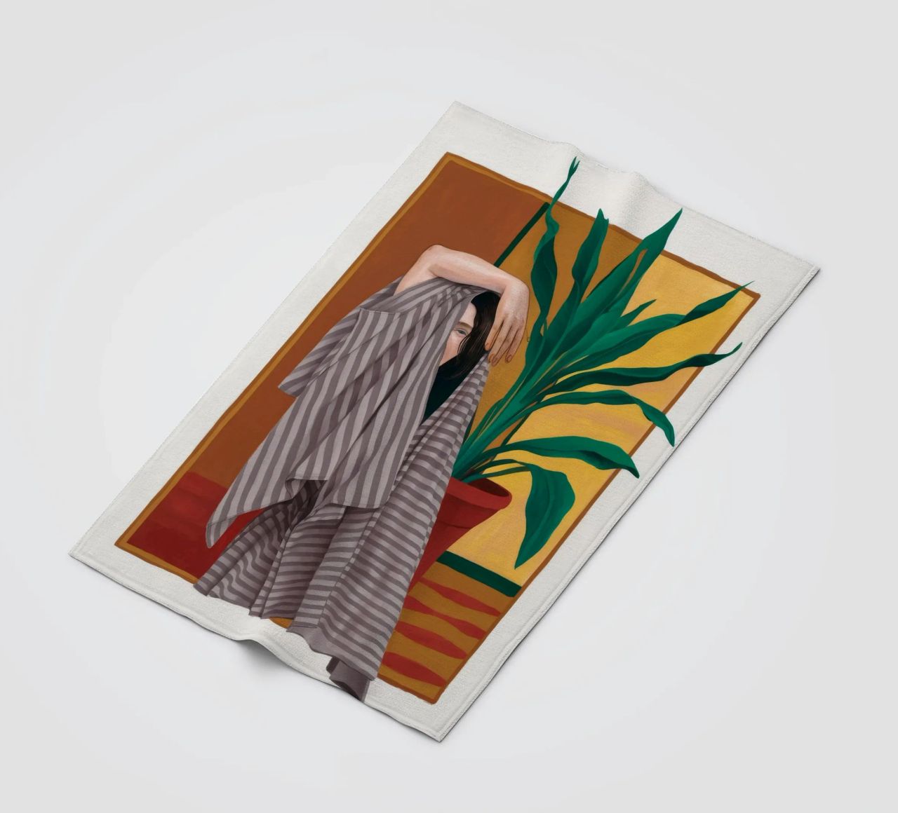 Asciugamano a righe Repose coperta in pile da Stone Decade