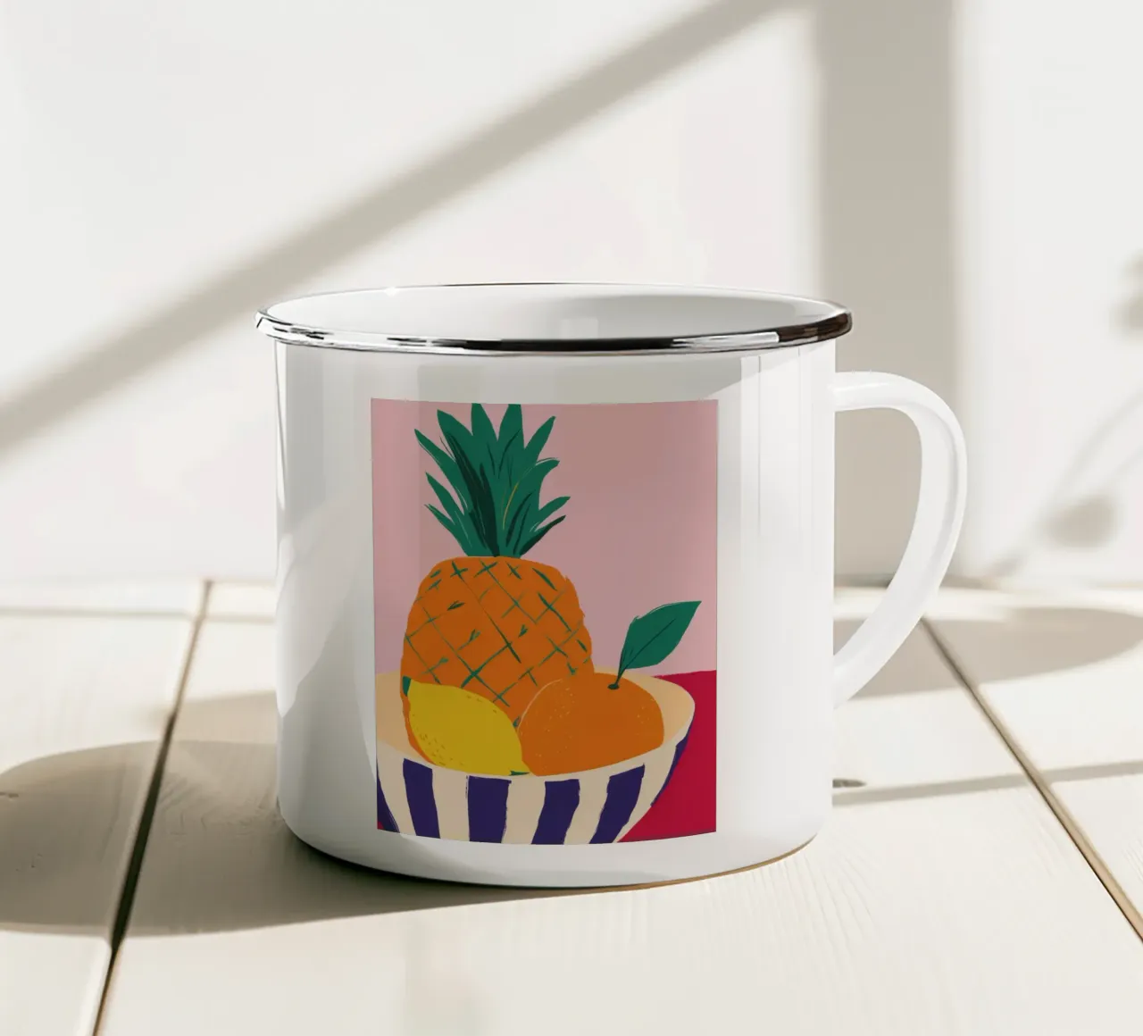 Tavolo rosa ananas tazza in smalto da Haven Fantasy