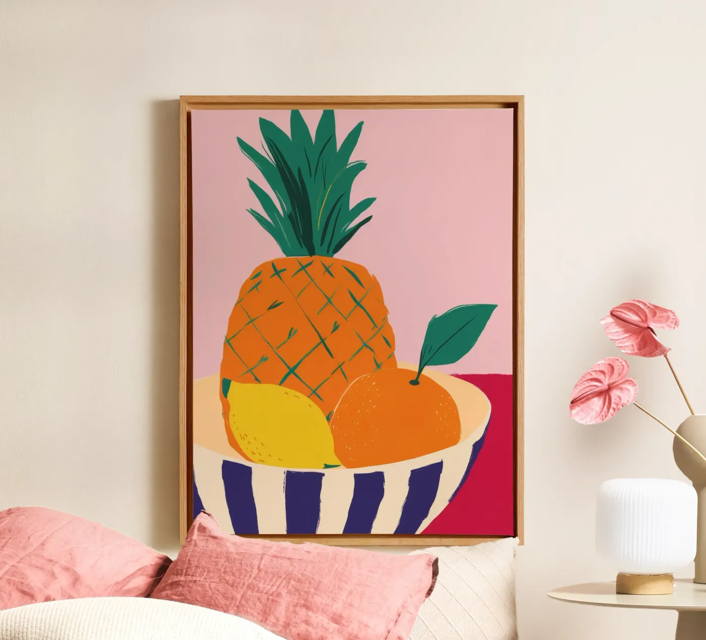 Pineapple Pink Table canvas by Haven Fantasy