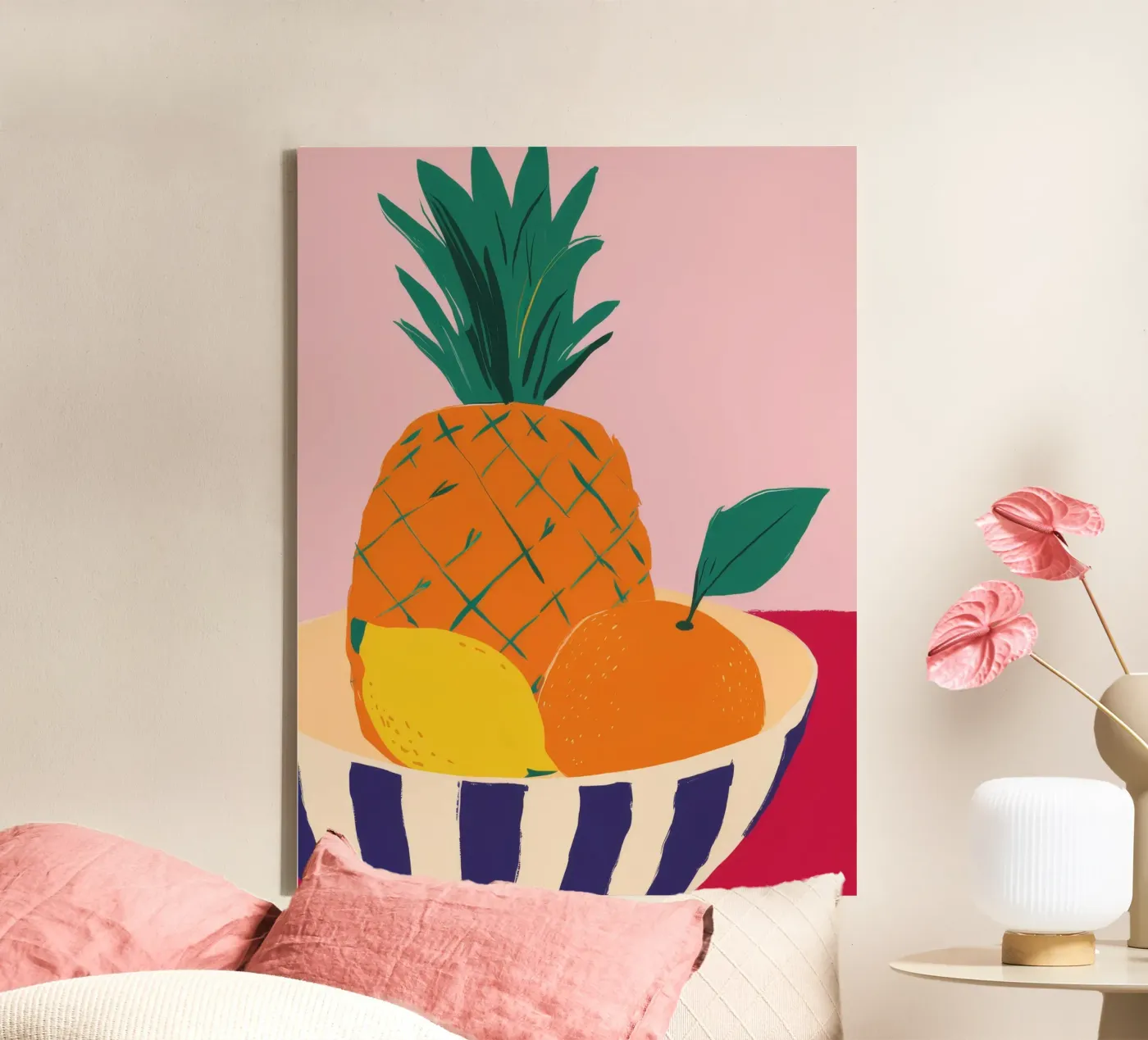 Pineapple Pink Table canvas by Haven Fantasy