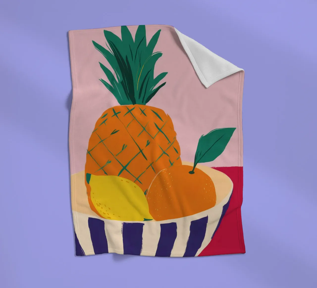 Pineapple Pink Table fleece blanket by Haven Fantasy