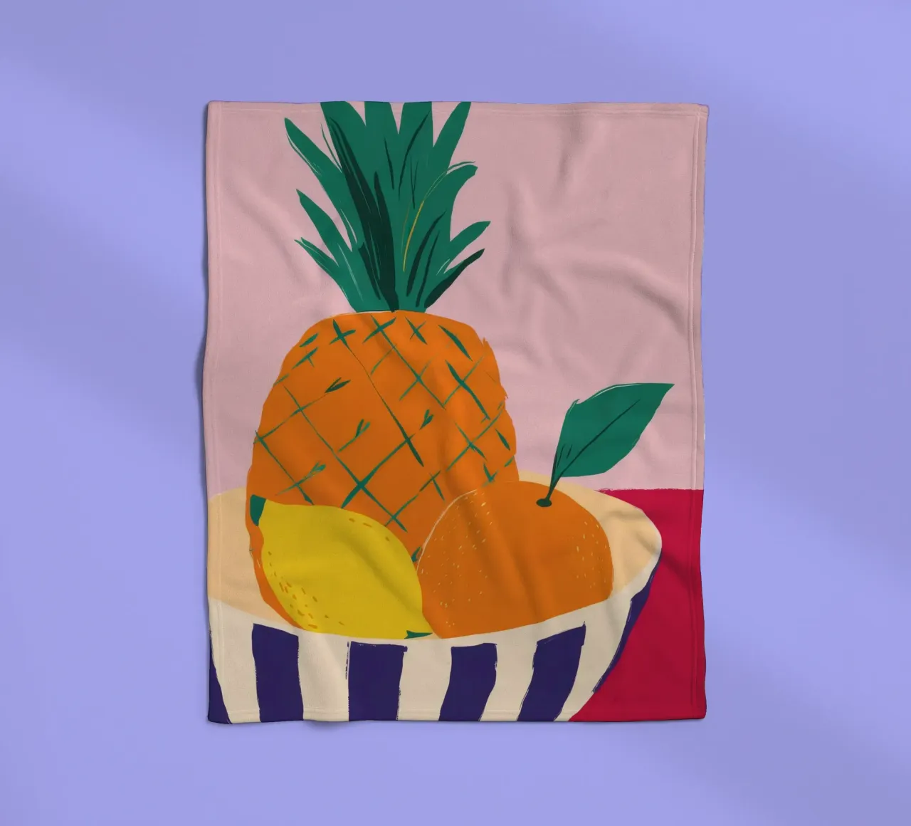 Pineapple Pink Table fleece blanket by Haven Fantasy
