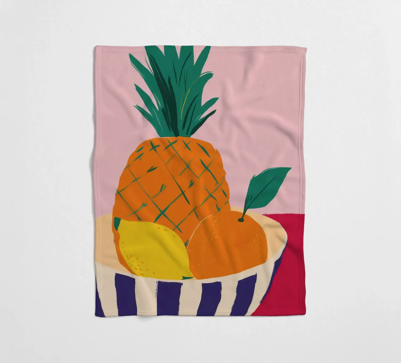 Pineapple Pink Table fleece blanket by Haven Fantasy