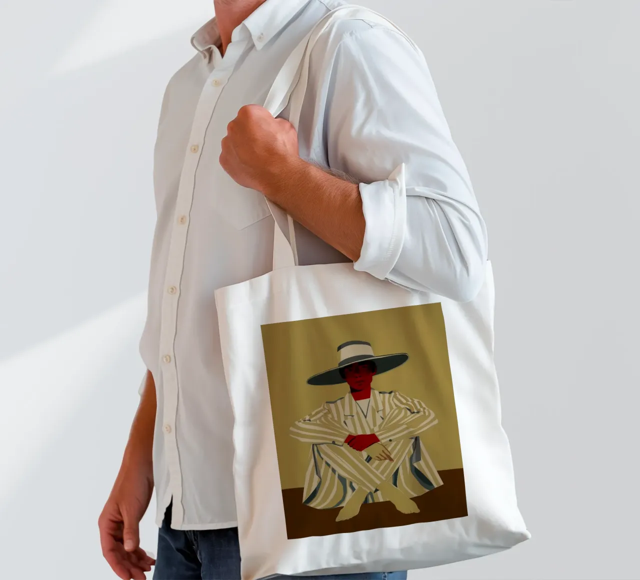 Pinstripe Hat Poise tote bag by Stone Decade