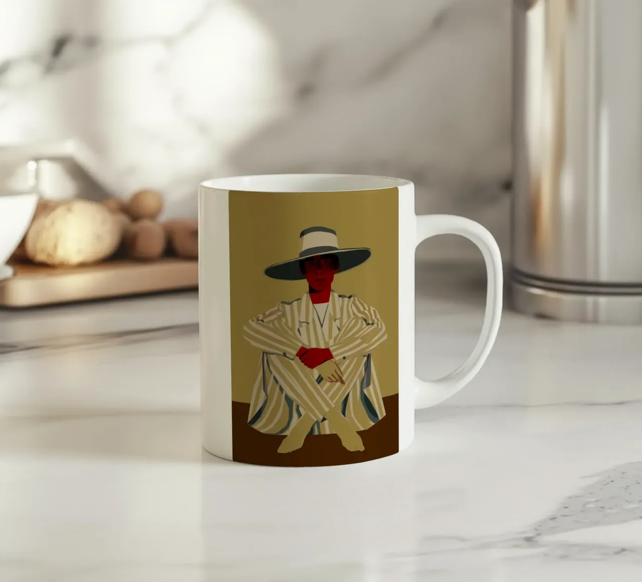 Cappello gessato Poise tazza in ceramica da Stone Decade