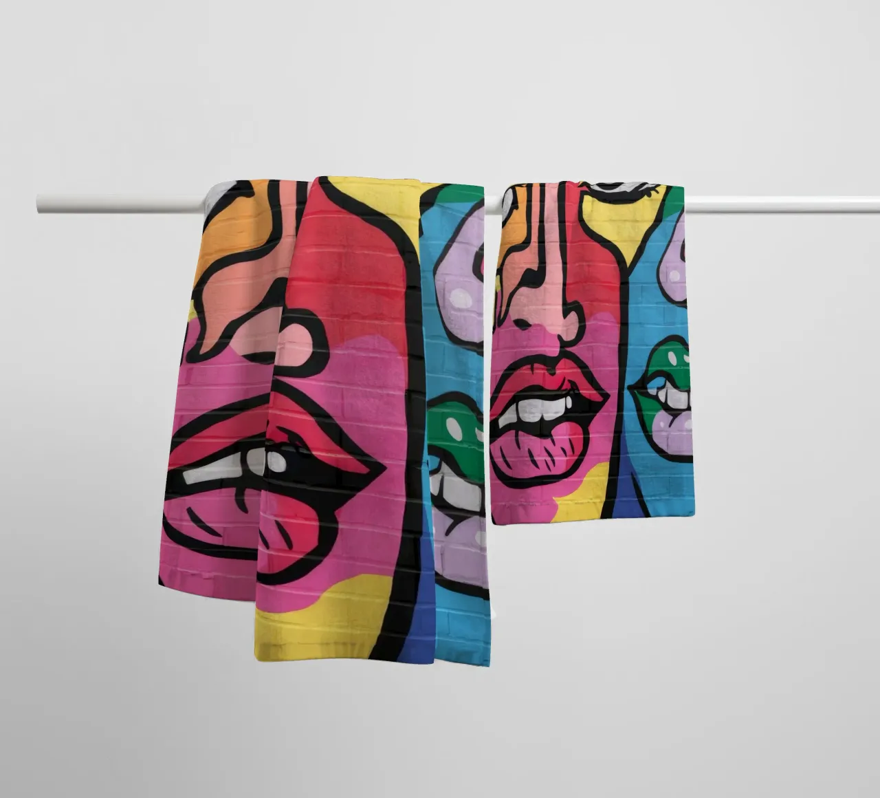 Psychedelic Face Fusion towel by FadeAura
