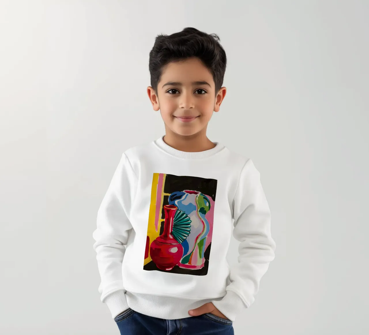 Astrazione del vaso rosso felpa bambino da Pan Denim