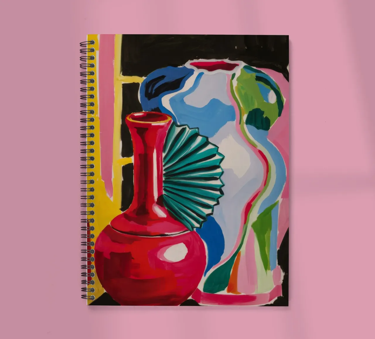 Red Vessel Abstraction spiral notebook by Pan Denim