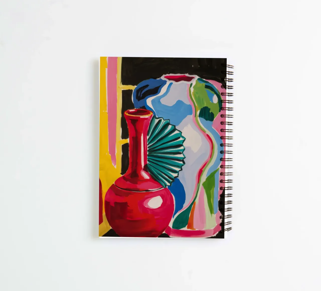 Red Vessel Abstraction spiral notebook by Pan Denim