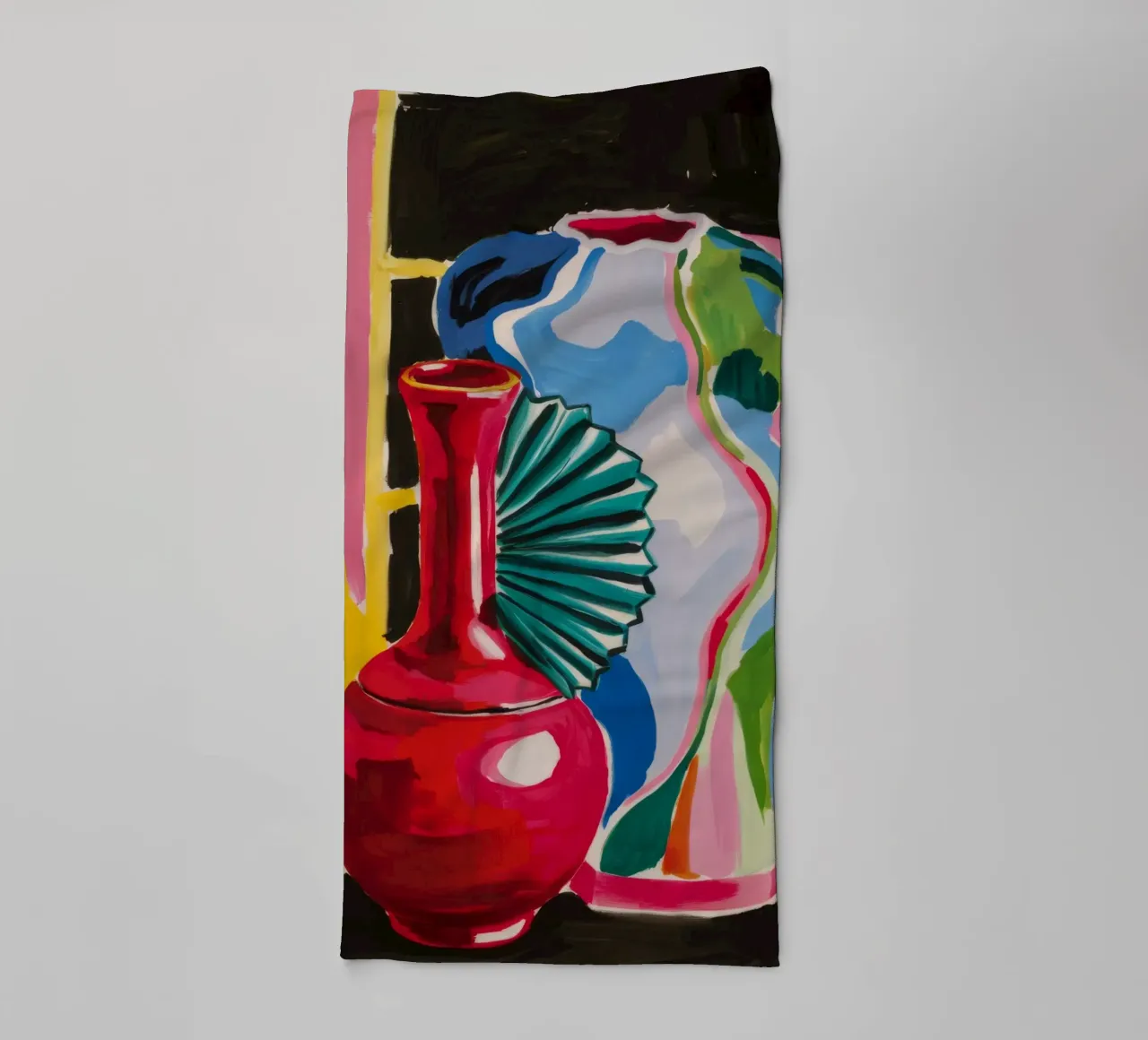 Red Vessel Abstraction towel by Pan Denim