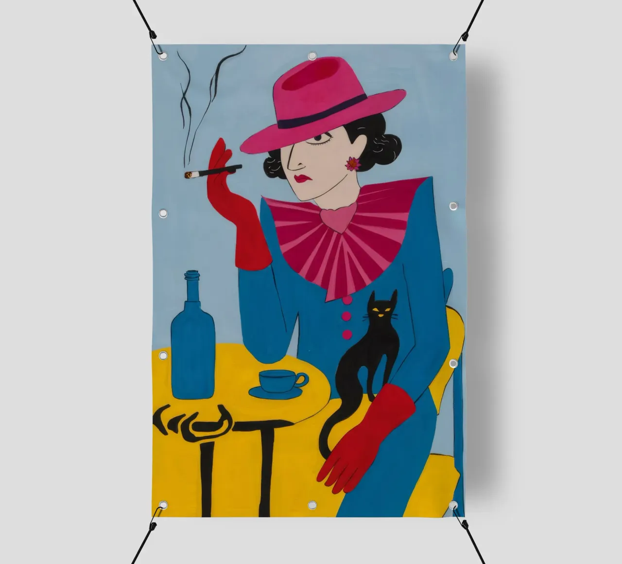 Amico felino di Red Hat telo in pvc da Stone Decade