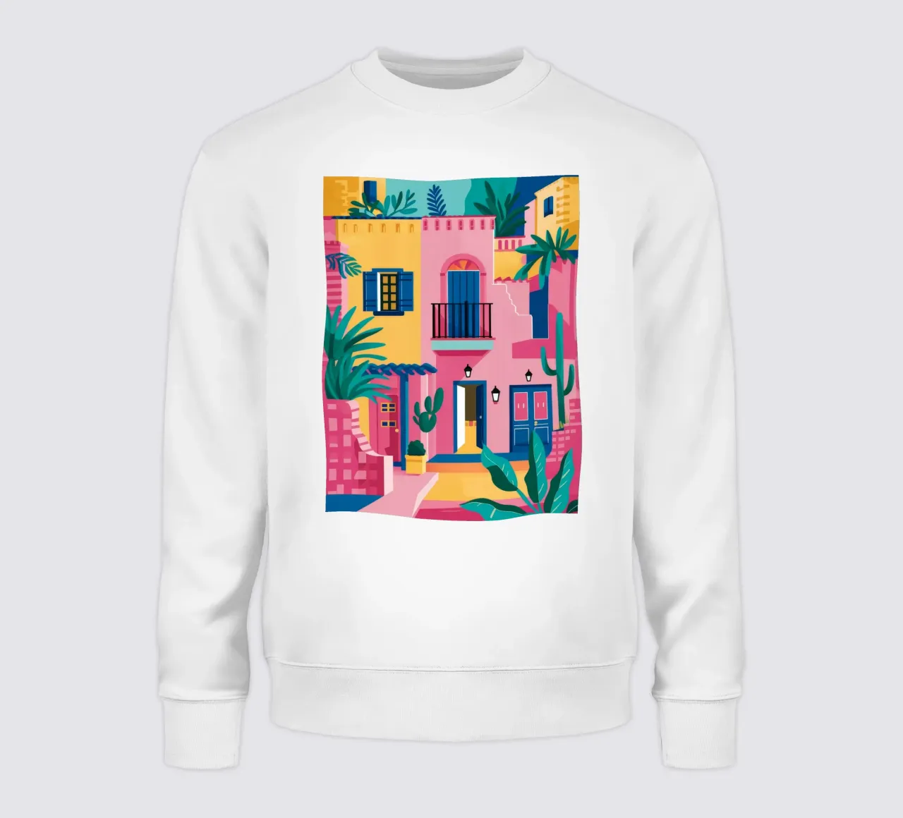 Città collinare colorata felpa da FadeAura