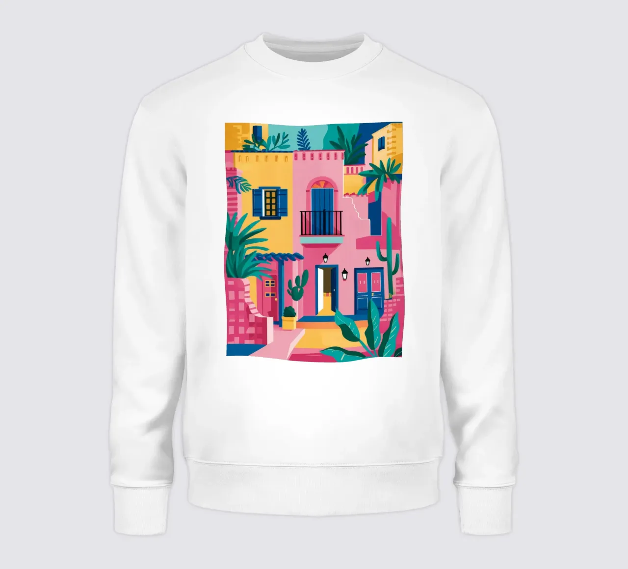 Città collinare colorata felpa da FadeAura