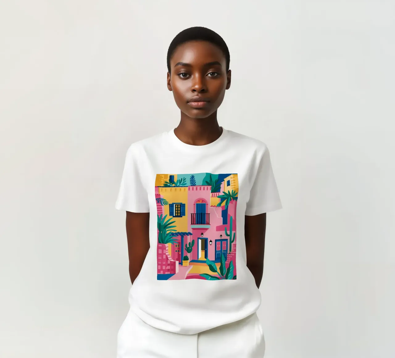 Città collinare colorata t-shirt da FadeAura