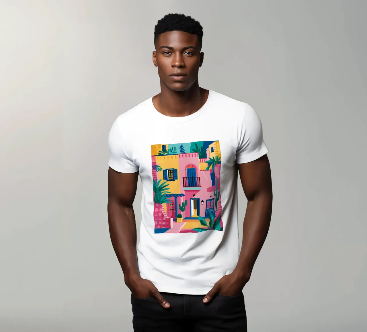 Città collinare colorata t-shirt da FadeAura