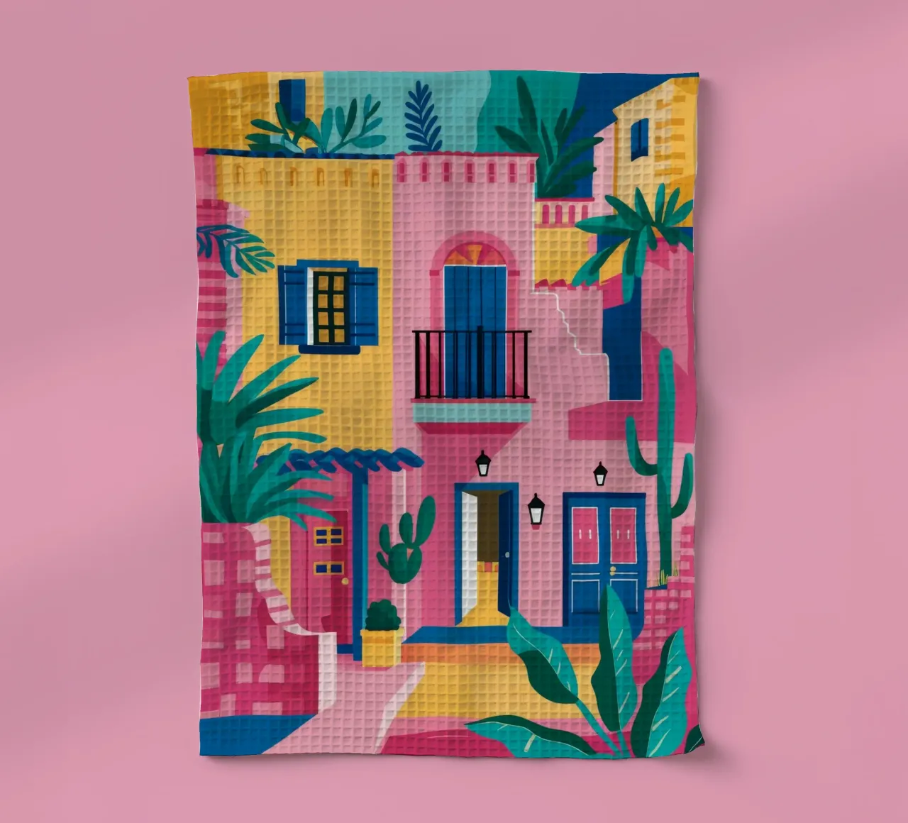 Città collinare colorata canovaccio da cucina da FadeAura
