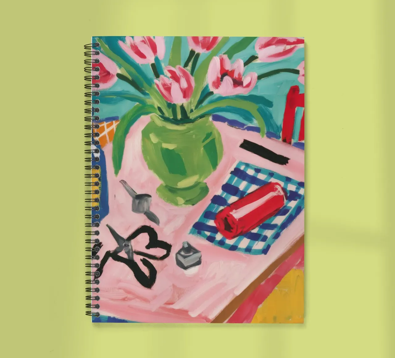Tulip Tabletop View spiral notebook by Pan Denim