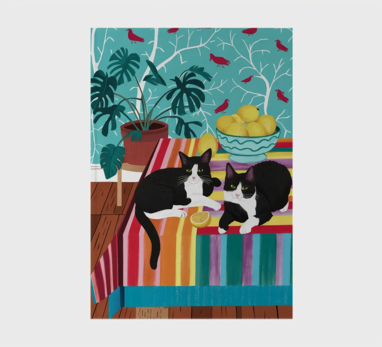 Tuxedo Cat Garden Party notebook by Stone Decade