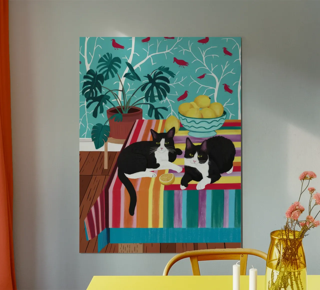 Tuxedo Cat Garden Party hahnemühle by Stone Decade