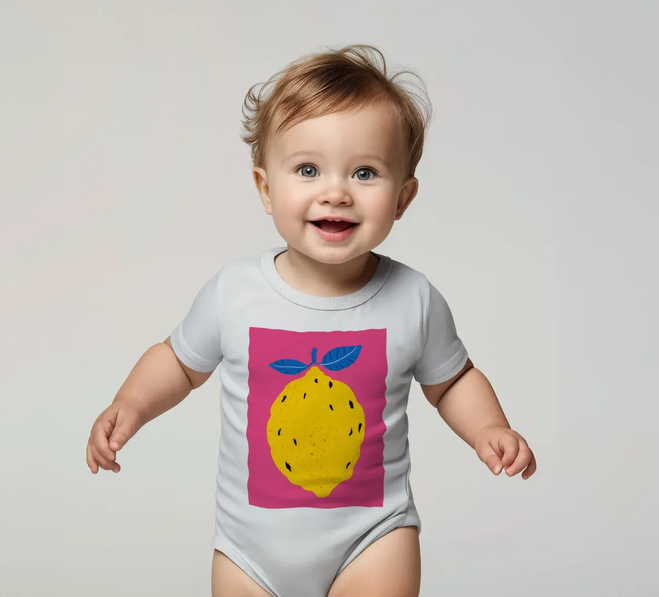 Texturierte Zitrone Pop Kurzarm Babybody von Haven Fantasy