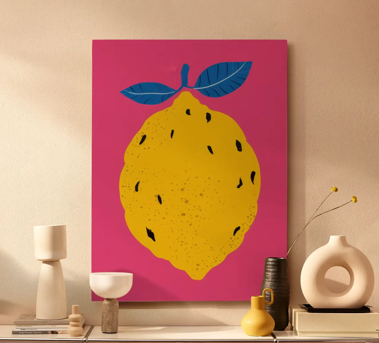 Texturierte Zitrone Pop Alu-Dibond von Haven Fantasy