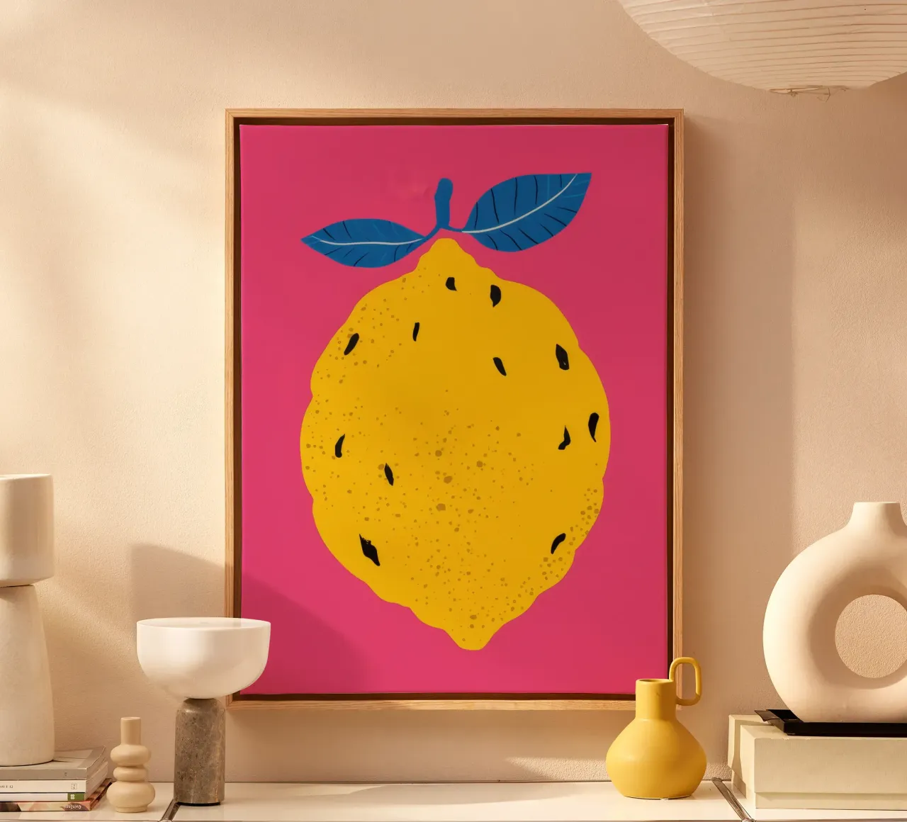 Pop au citron texturé toile avec Caisse américaine de Haven Fantasy