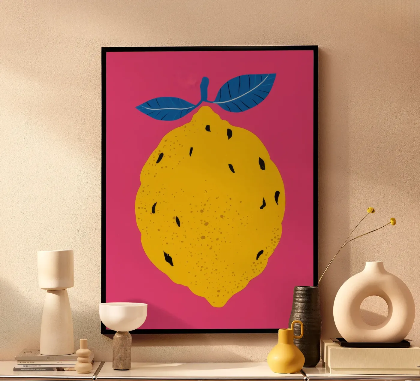 Gestructureerde citroenpop poster van Haven Fantasy