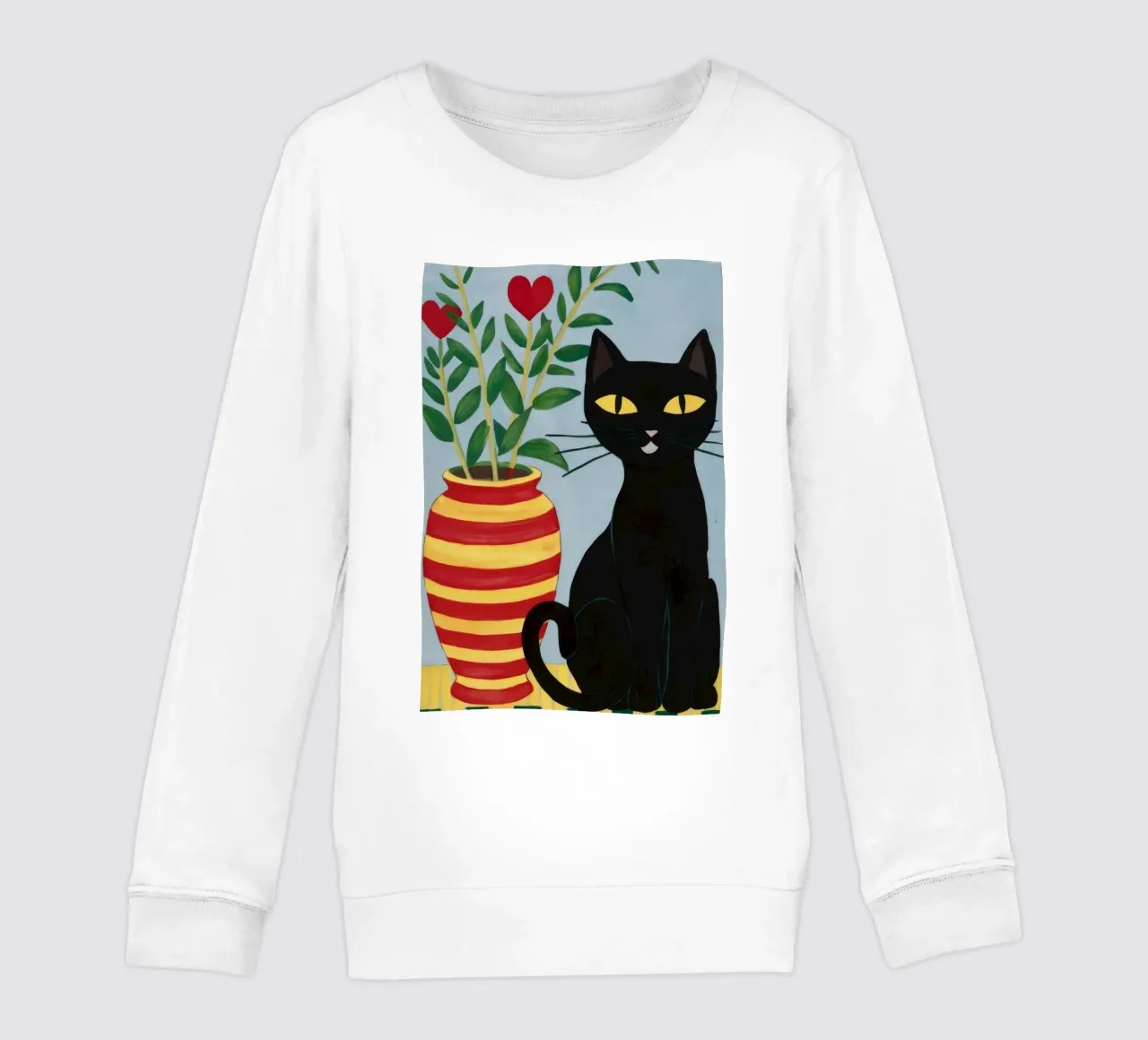 Vase à cœur Chat noir sweat enfant de FadeAura