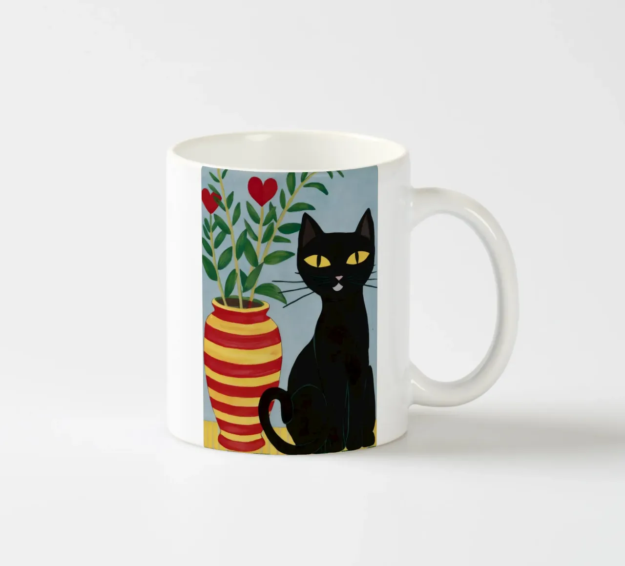 Vaso a cuore Gatto nero tazza in ceramica da FadeAura
