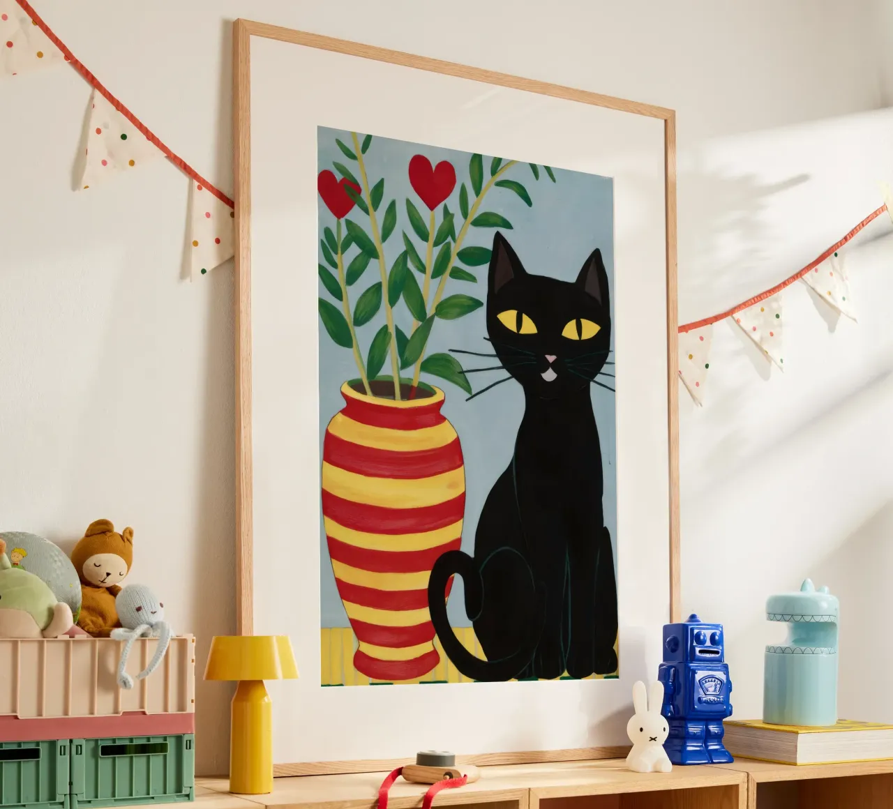 Heart Vase Black Cat poster by FadeAura