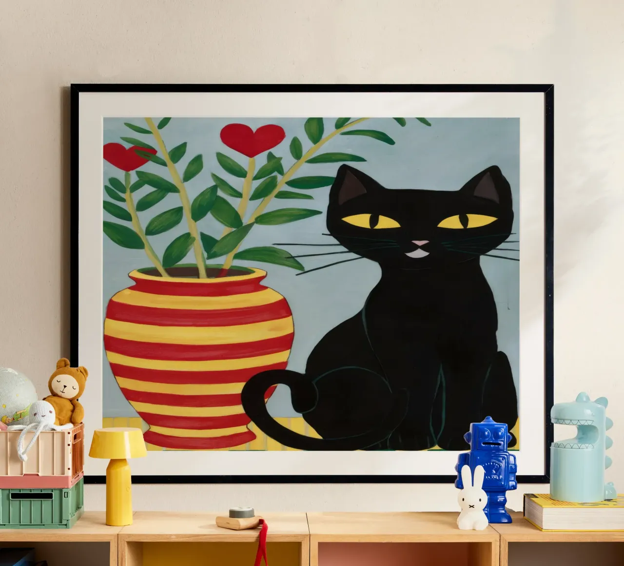 Heart Vase Black Cat poster by FadeAura