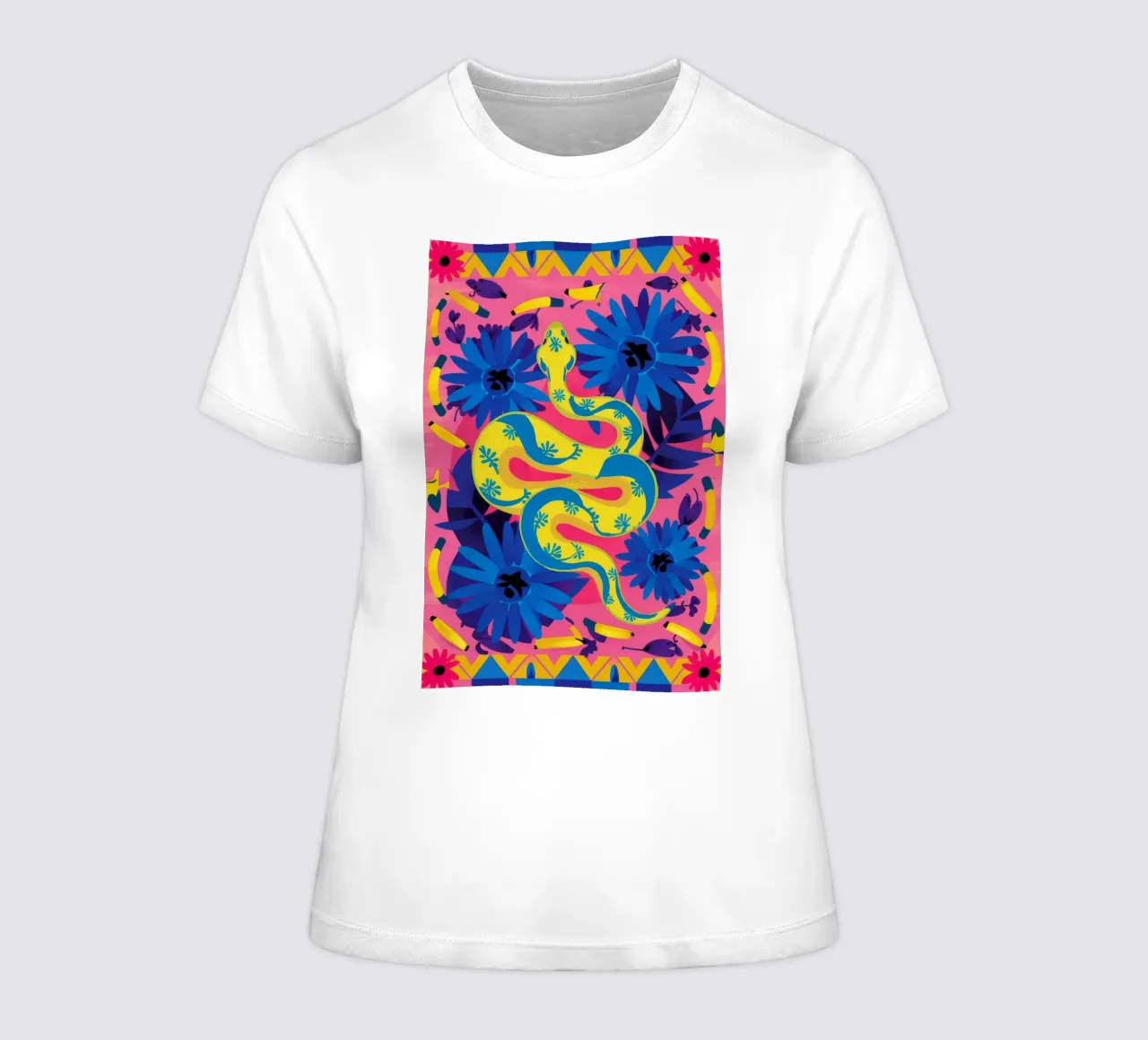 Fiore blu psichedelico t-shirt da donna da Stone Decade