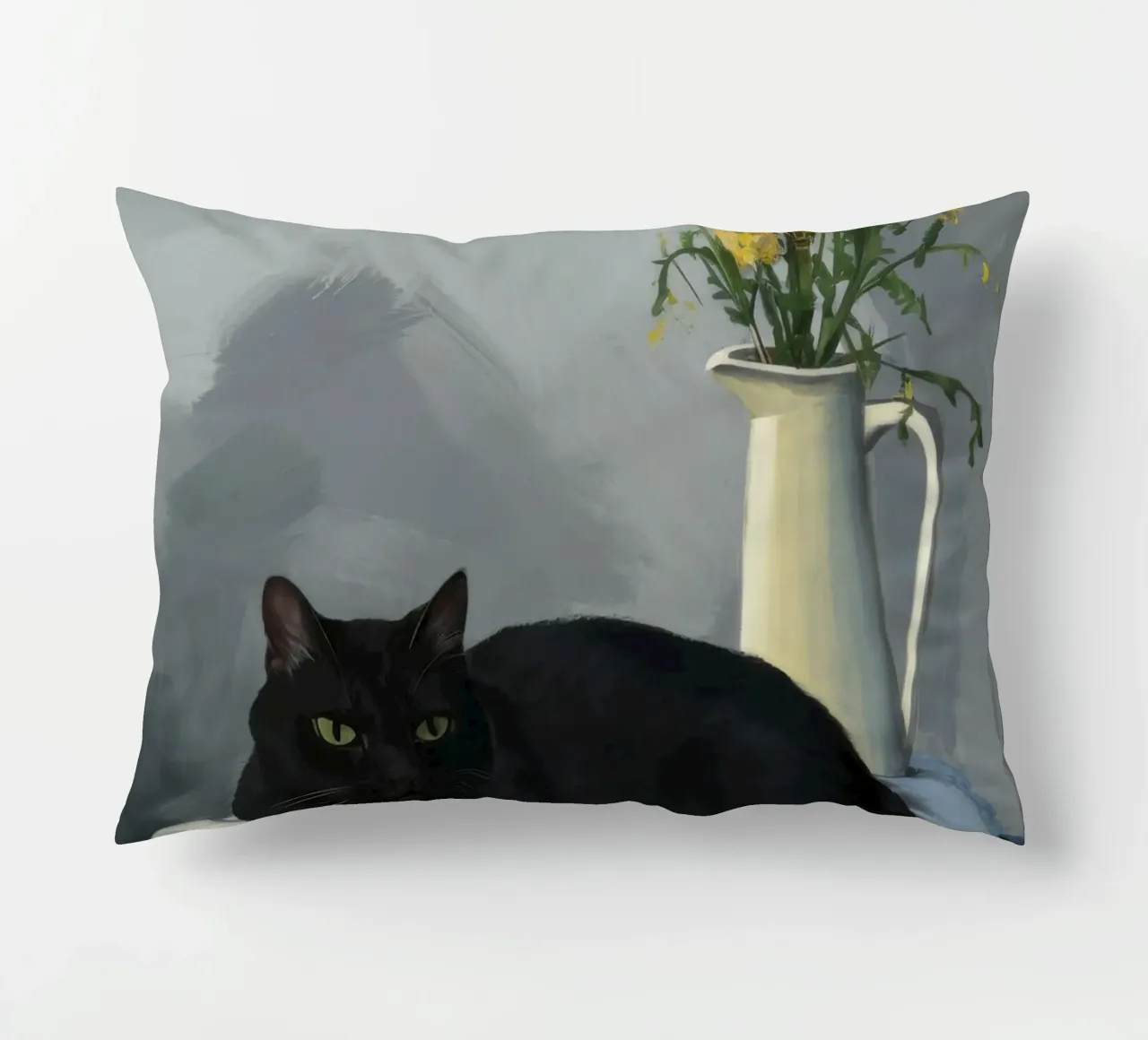 Gatto grigio Cuscino bianco cuscino da FadeAura