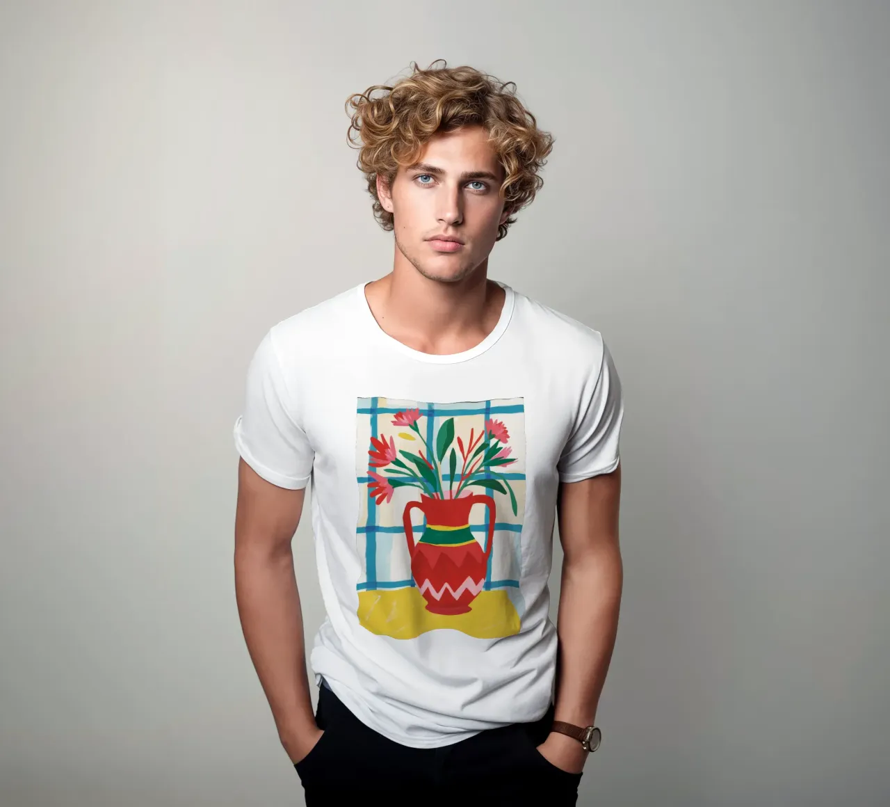 Davanzale in vaso rosso t-shirt da Pan Denim