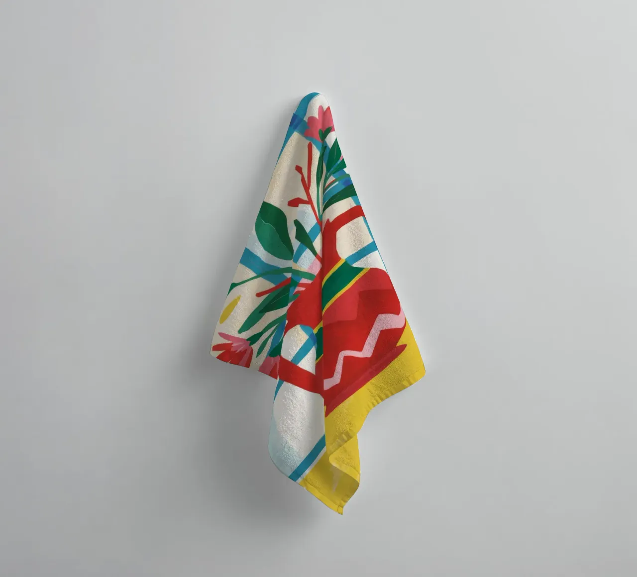 Red Pot Window Sill towel by Pan Denim