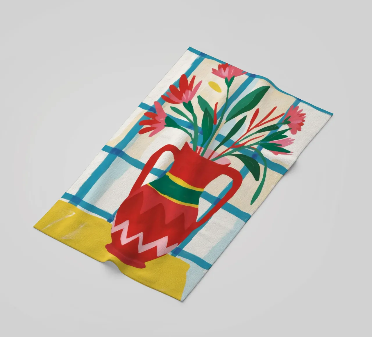 Davanzale in vaso rosso telo mare da Pan Denim