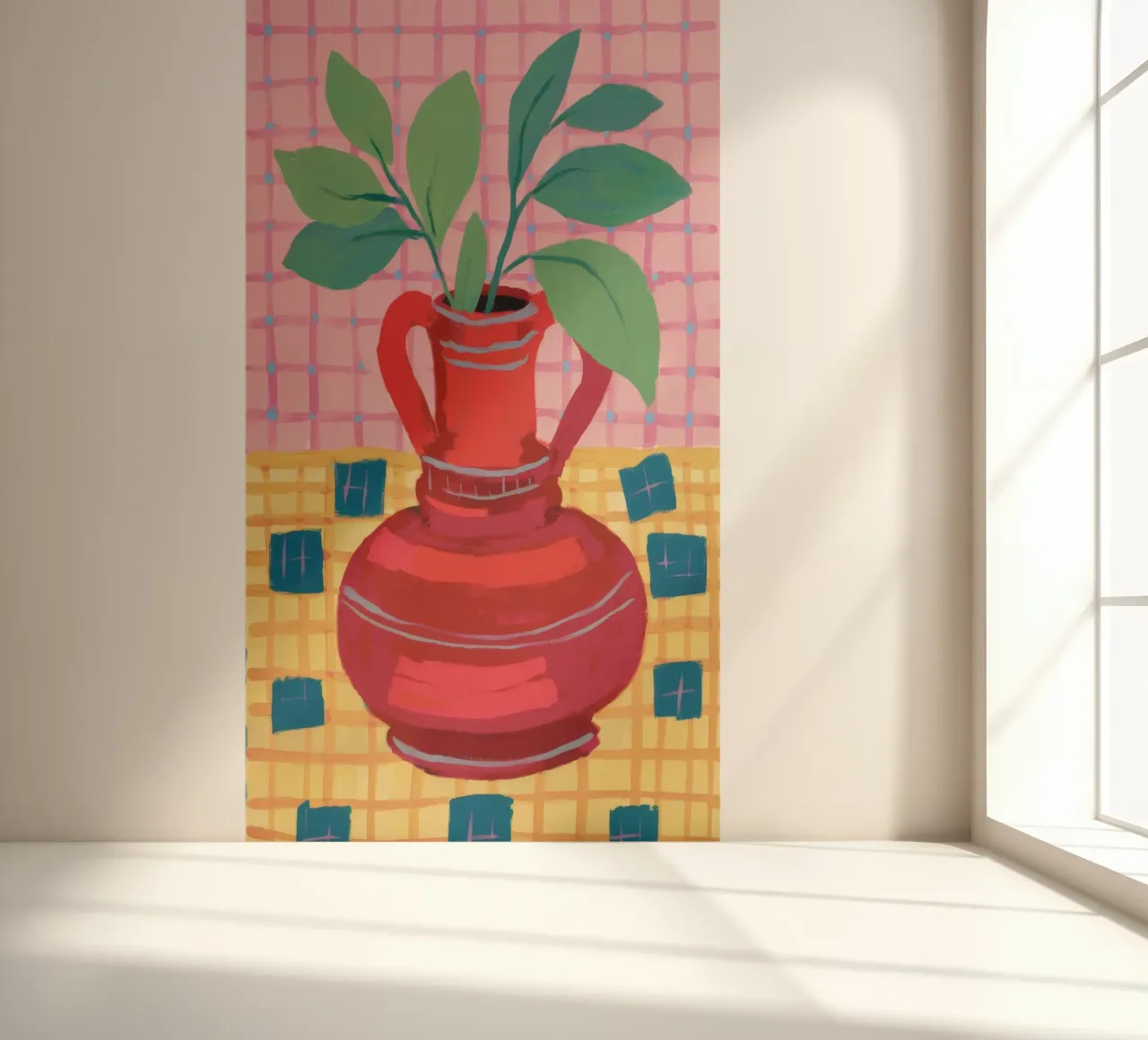 Checkered Floor Plant photo wallpaper by Pan Denim