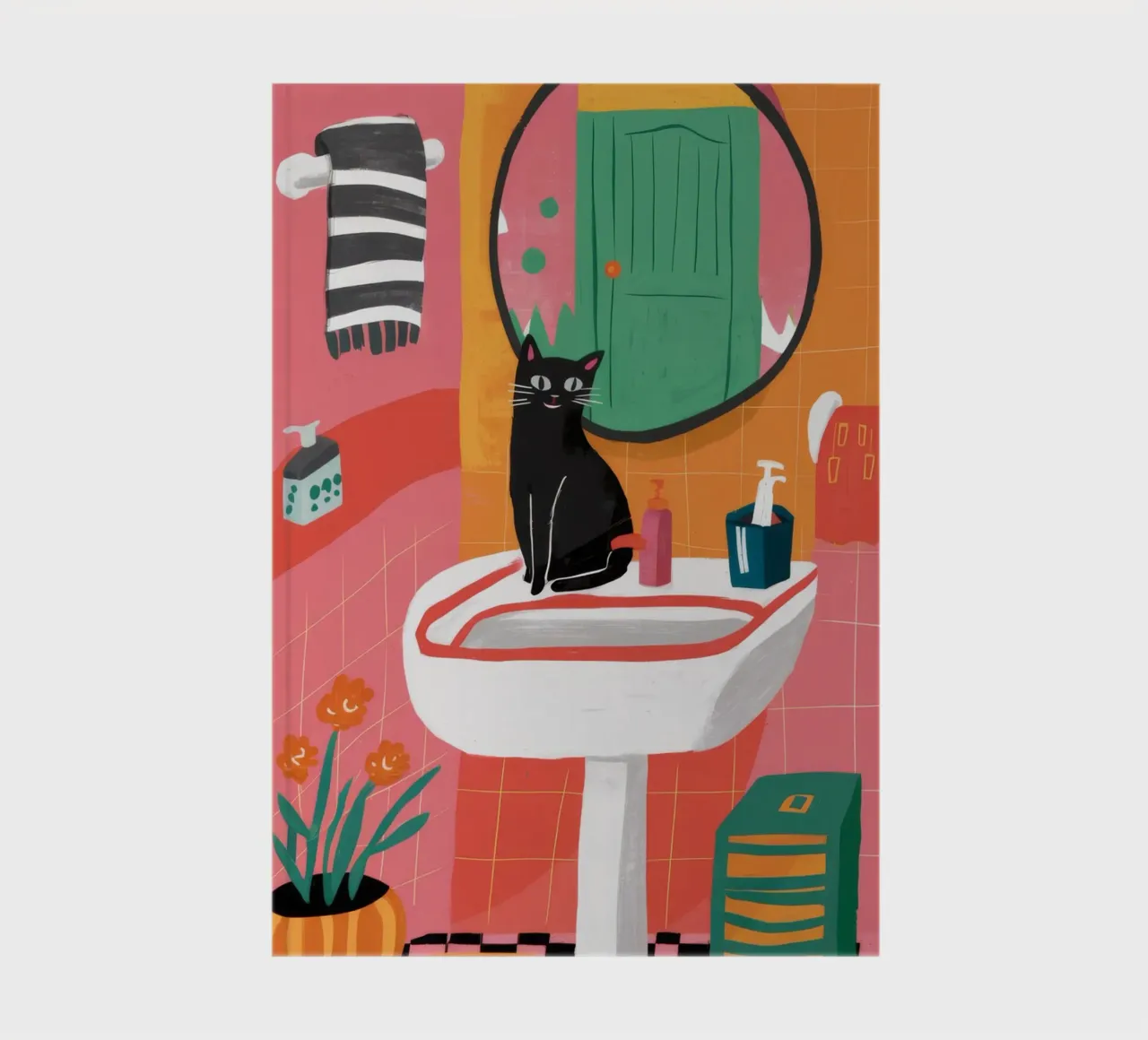 Sink Cat Reflection notebook by Stone Decade
