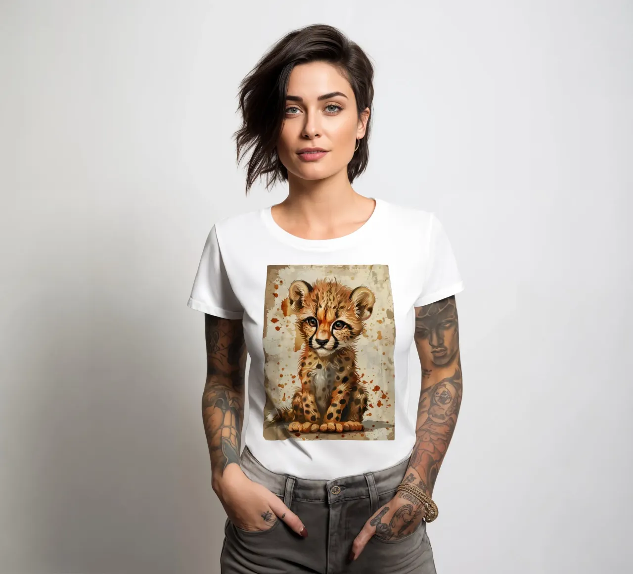 Gepardenjunges Verspieltheit Frauen T-Shirt von DesignDoodle