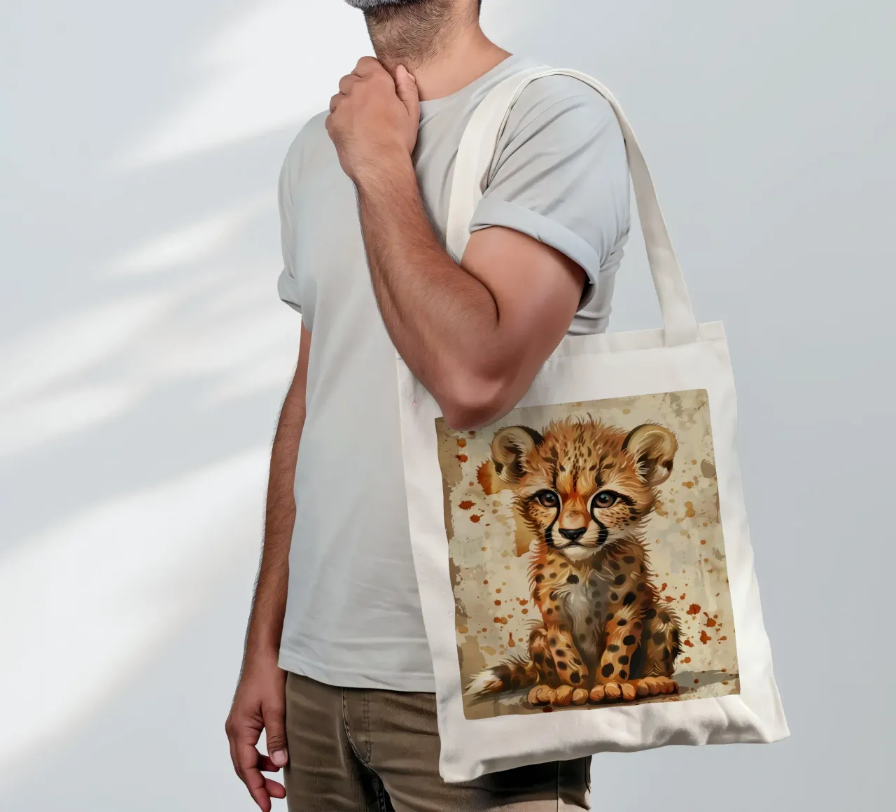 La giocosità dei cuccioli di ghepardo borsa in juta da DesignDoodle