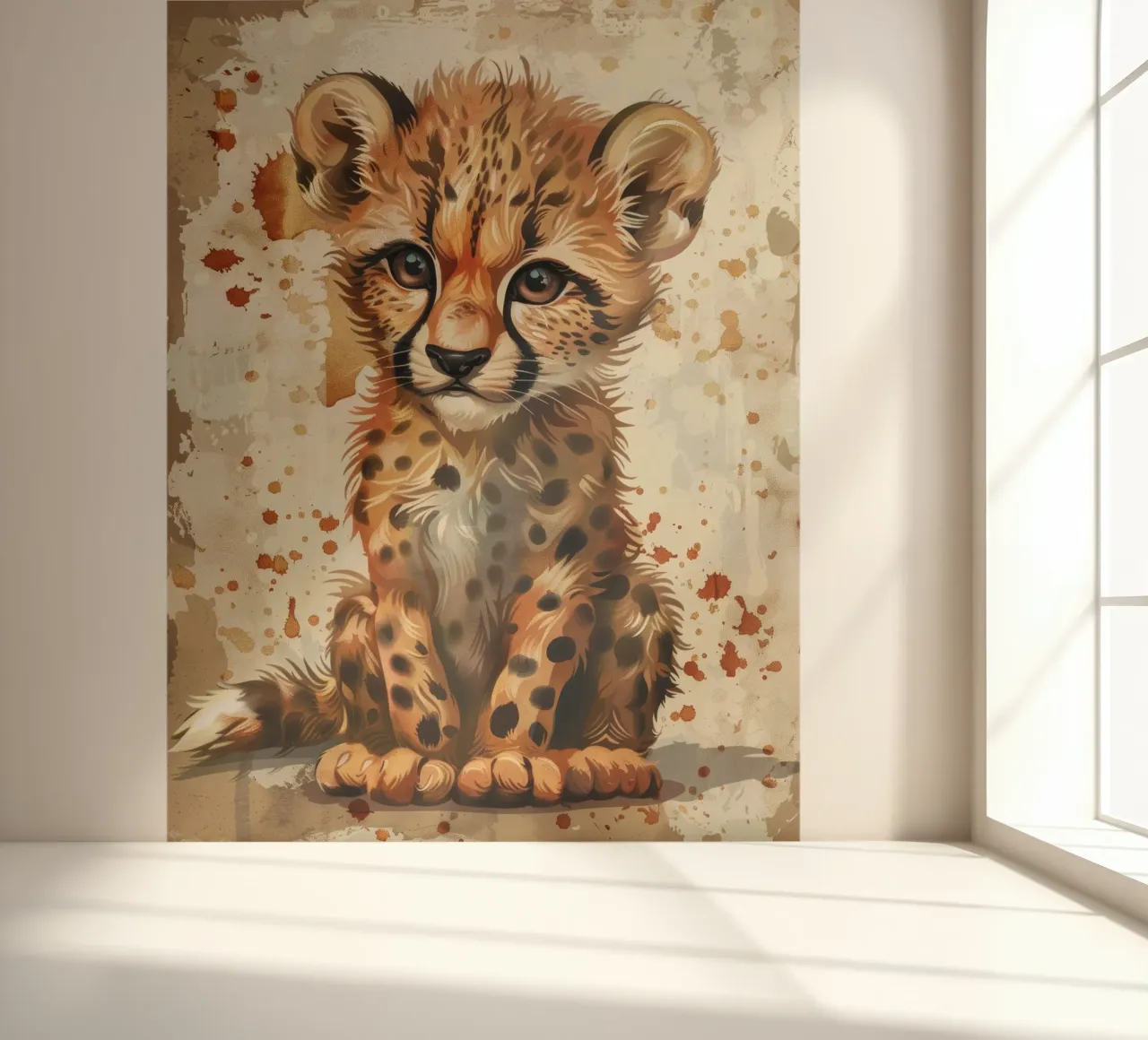 Le jeu du louveteau guépard papier peint photo de DesignDoodle
