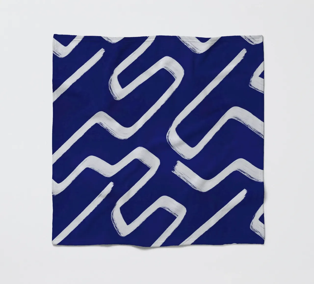 Ultramarine line art fleece blanket by Little Dean