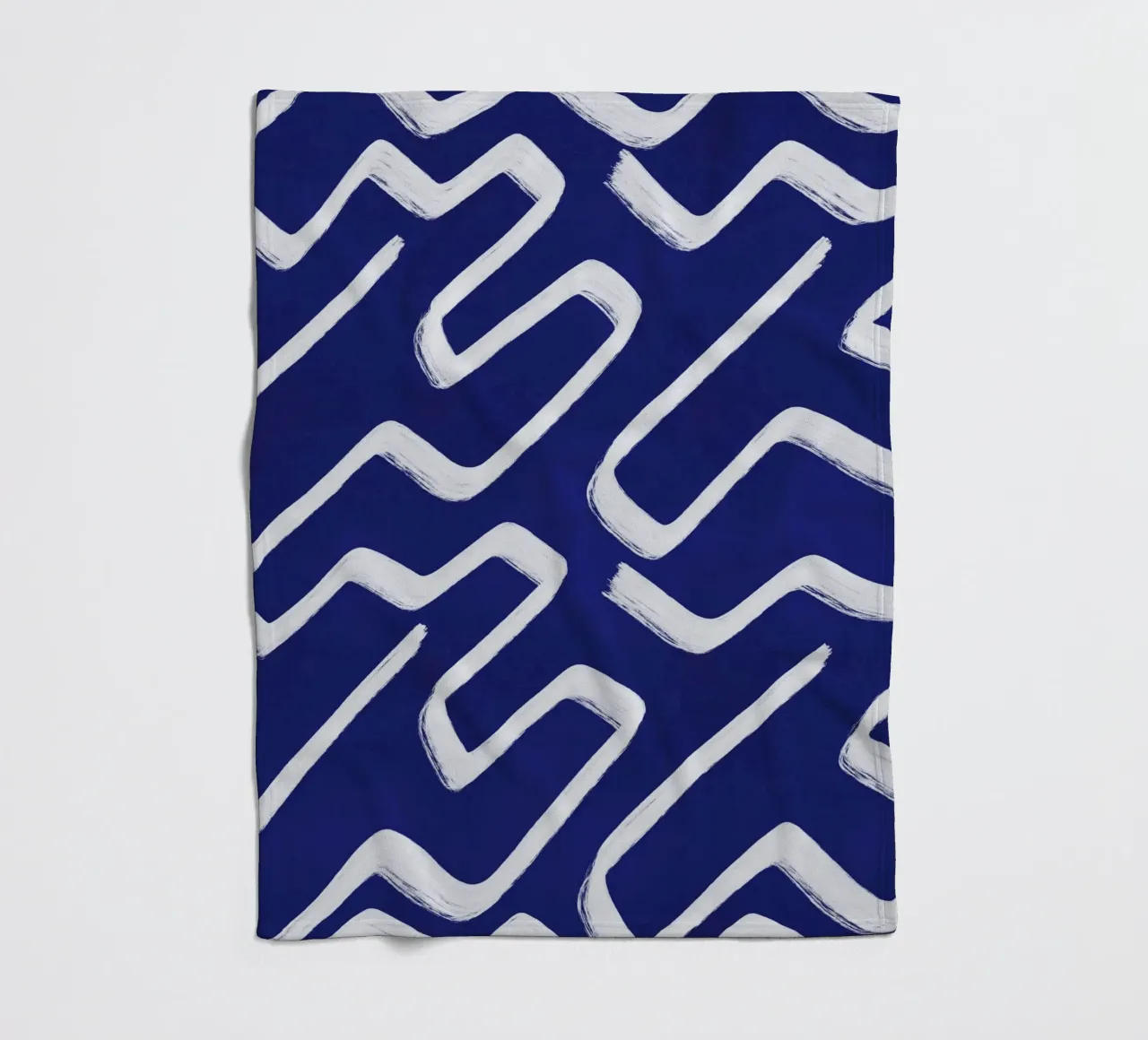 Ultramarine line art fleece blanket by Little Dean