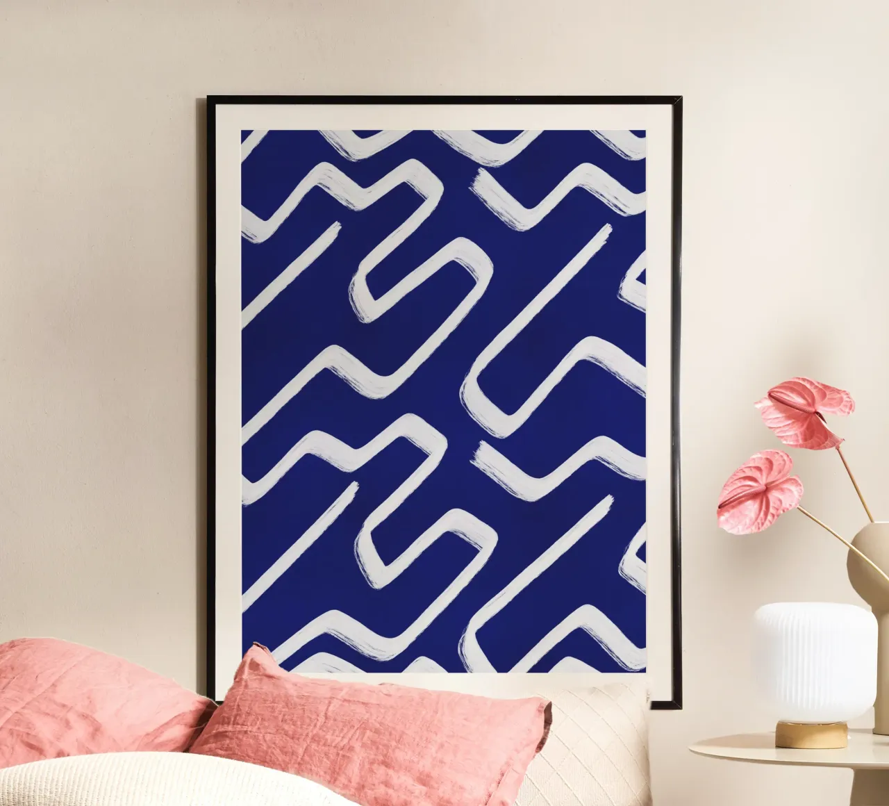Ultramarinblaue Linienkunst Hahnemühle von Little Dean
