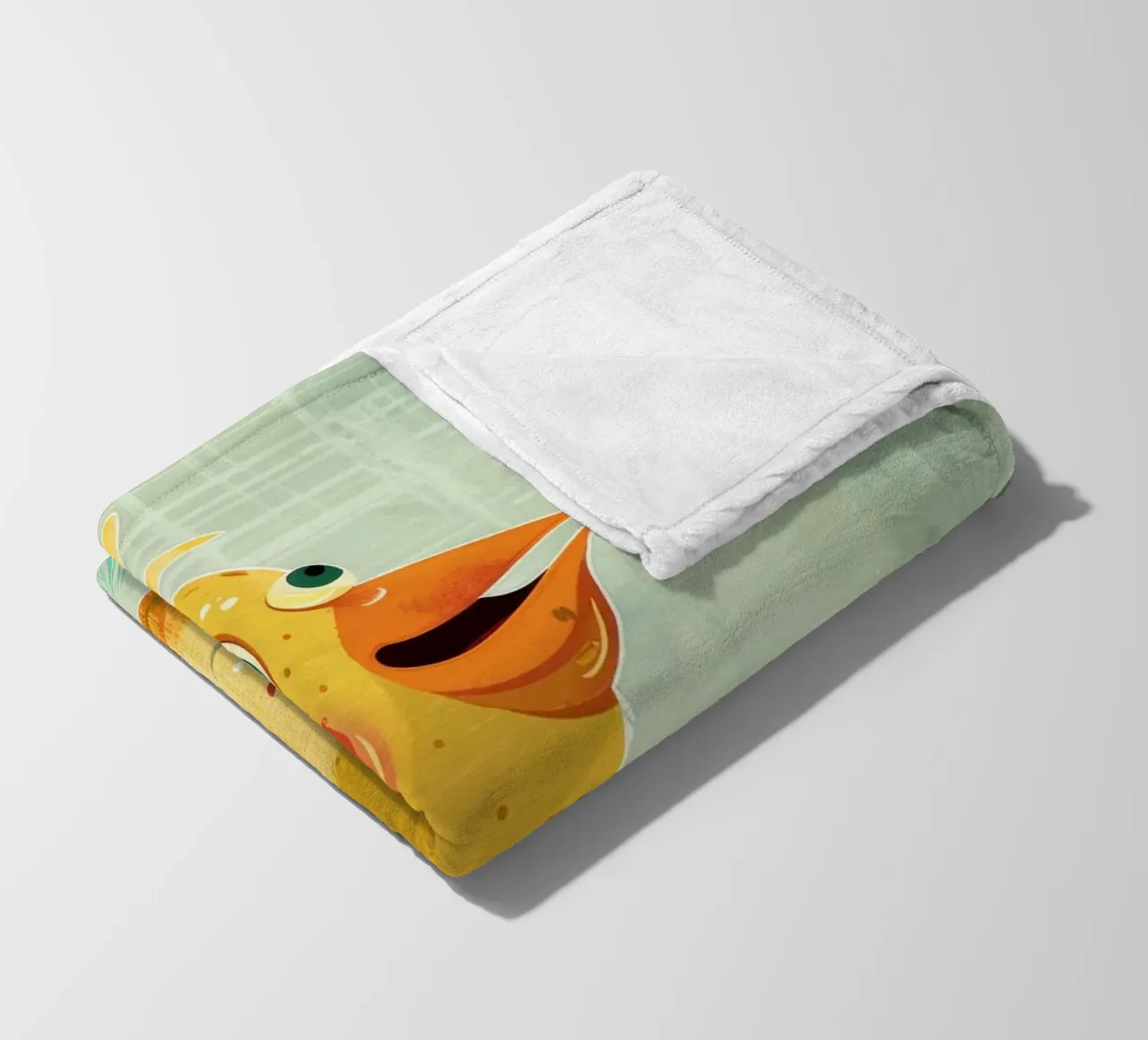Un grazioso e allegro pulcino di peluche in piedi felicemente coperta in pile da DesignDoodle