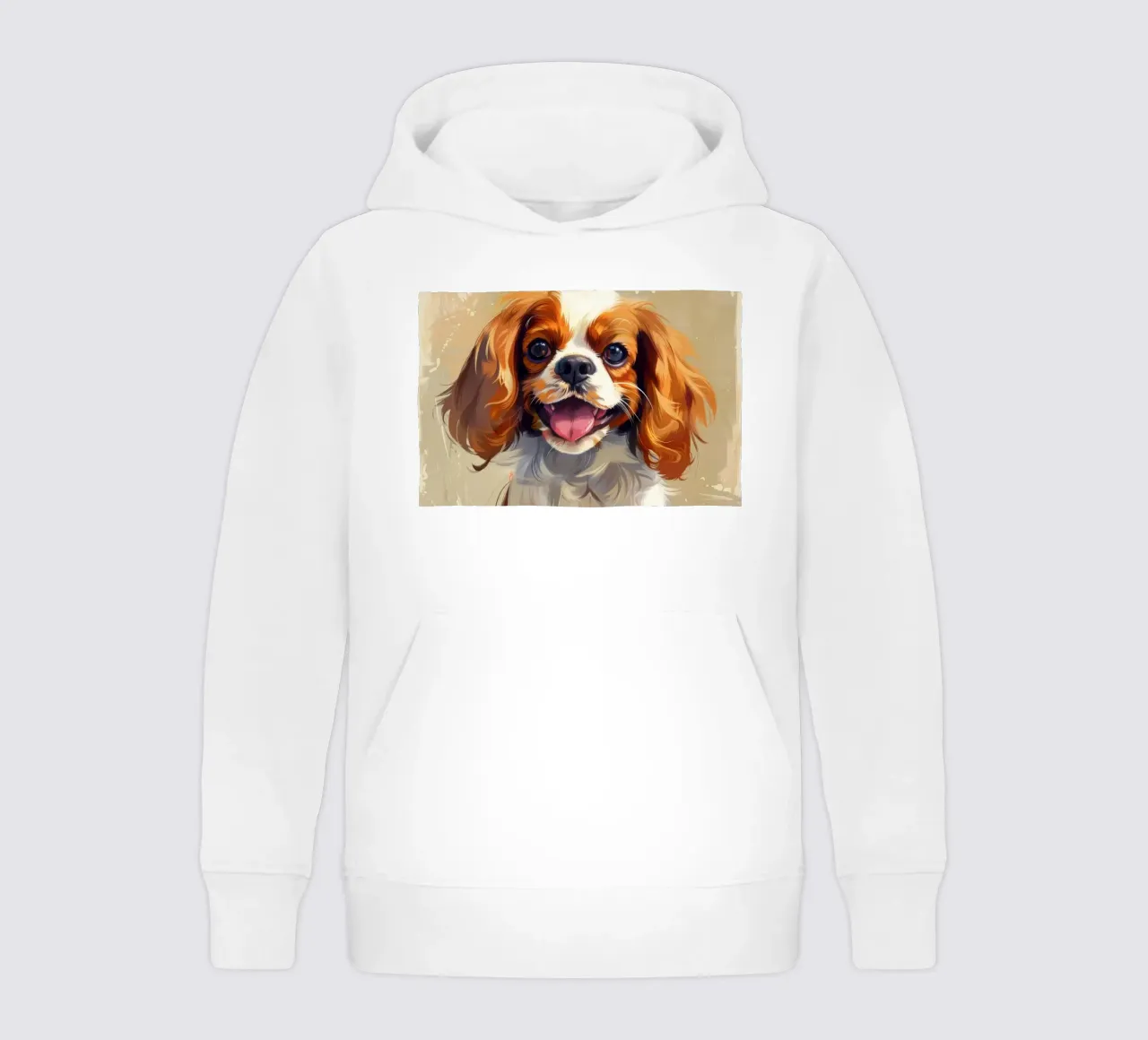 A sweet and heartwarming Cavalier King Charles Spaniel puppy kids hoodie by DesignDoodle