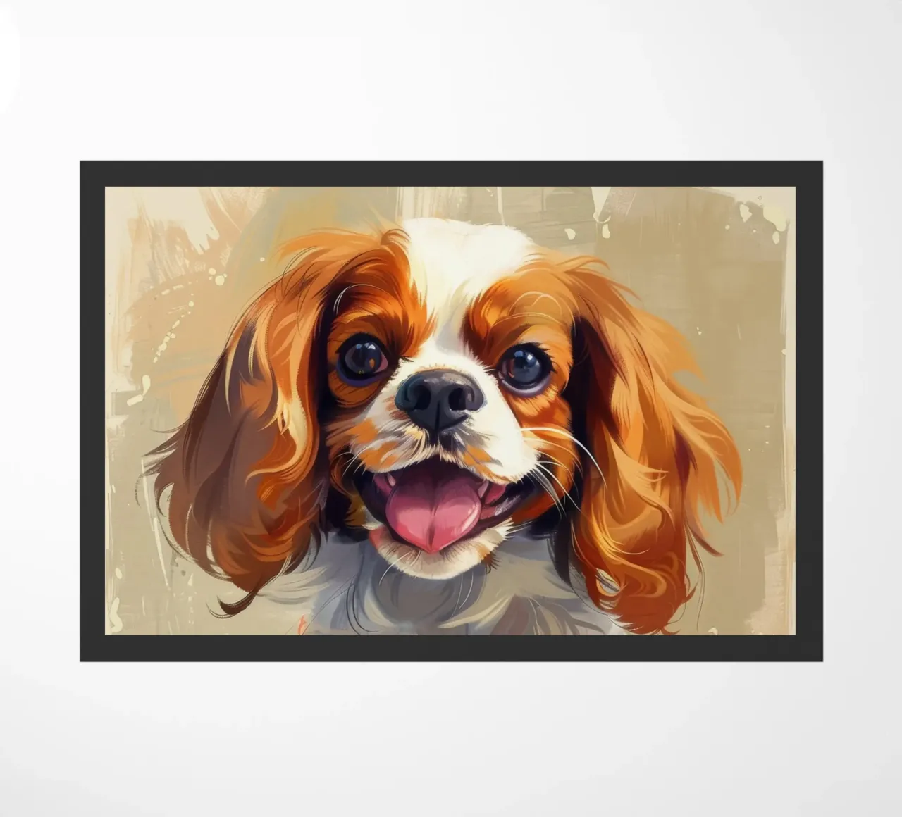 Un cucciolo di Cavalier King Charles Spaniel, dolce e affettuoso zerbino da DesignDoodle