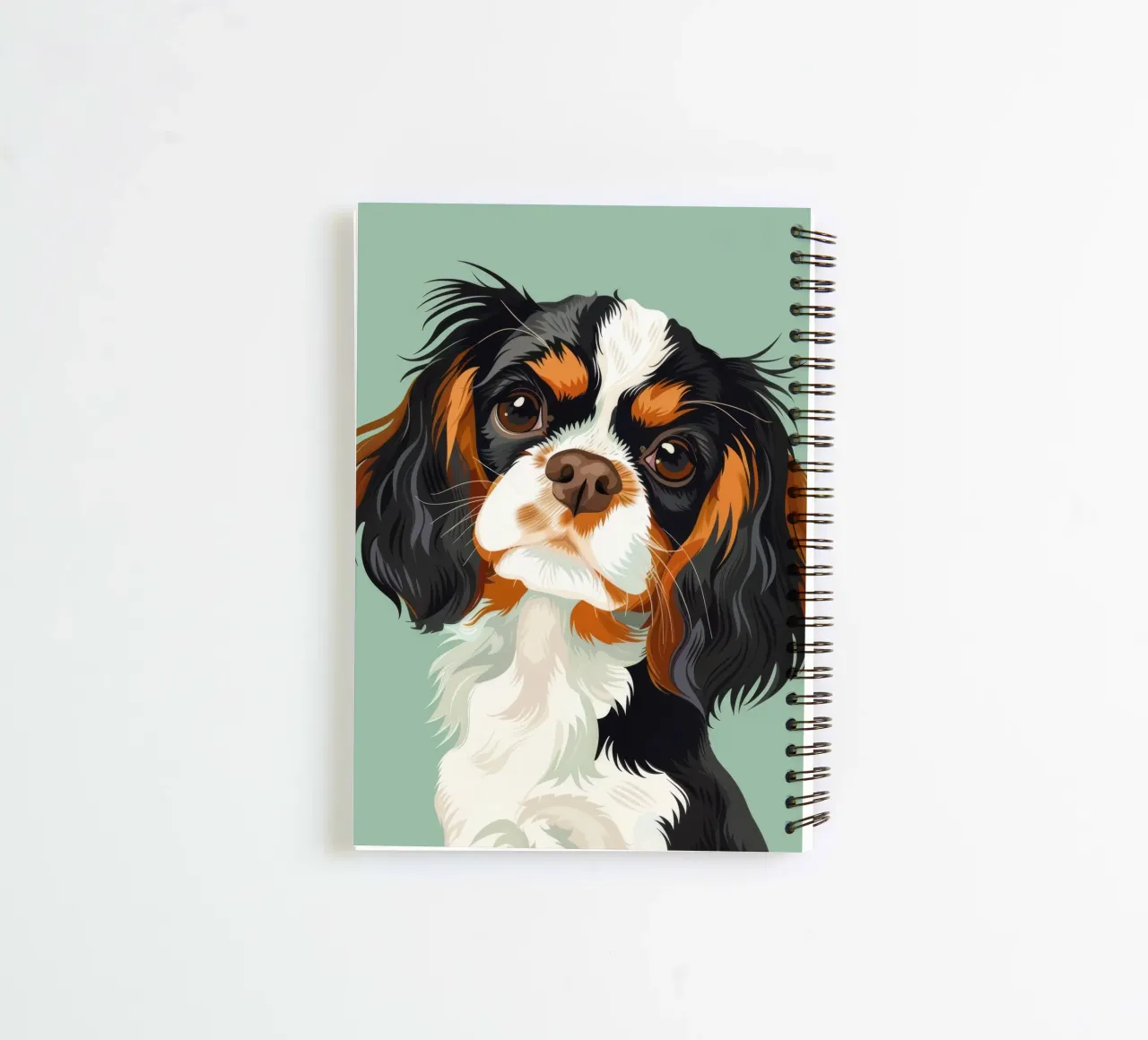 ausdrucksstarke Nahaufnahme eines Cavalier King Charles Spaniels Ringbuch von DesignDoodle