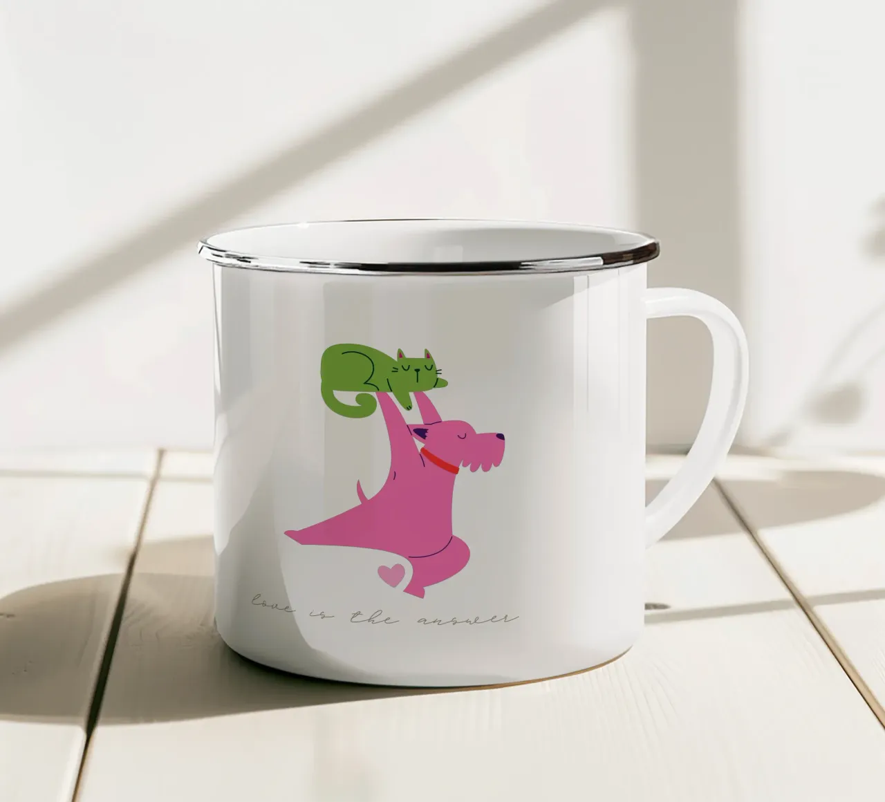 love is the answer tazza in smalto da fummelhummel