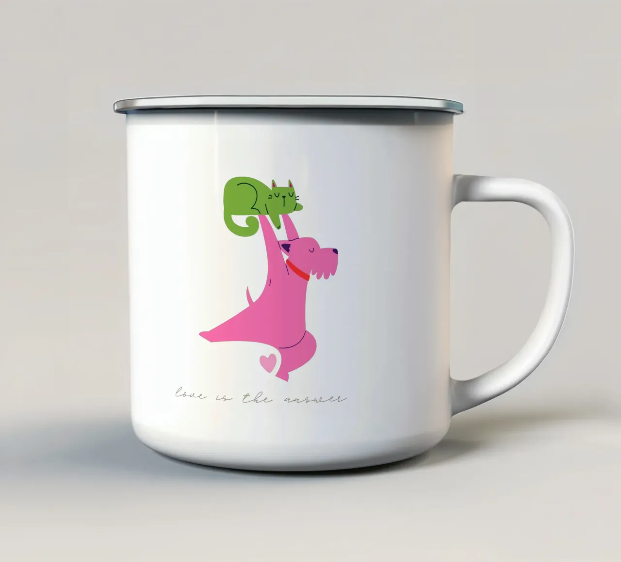 love is the answer tazza in smalto da fummelhummel